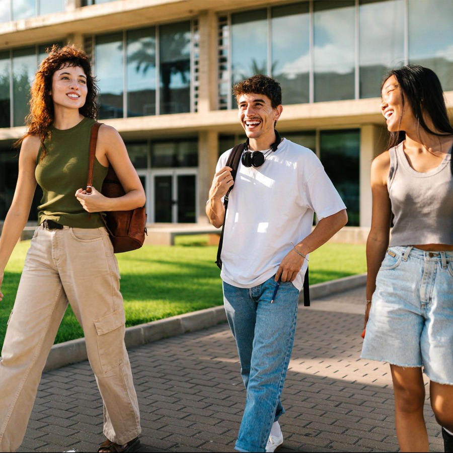 group of friends walking